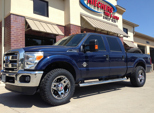 Custom wheels installed on truck